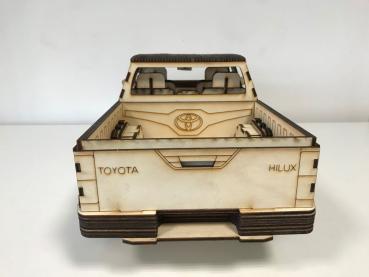 Toyota Hilux 3D large laser cut woodmodel - rear view